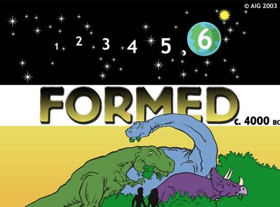 Dinosaurs: Formed on the sixth day